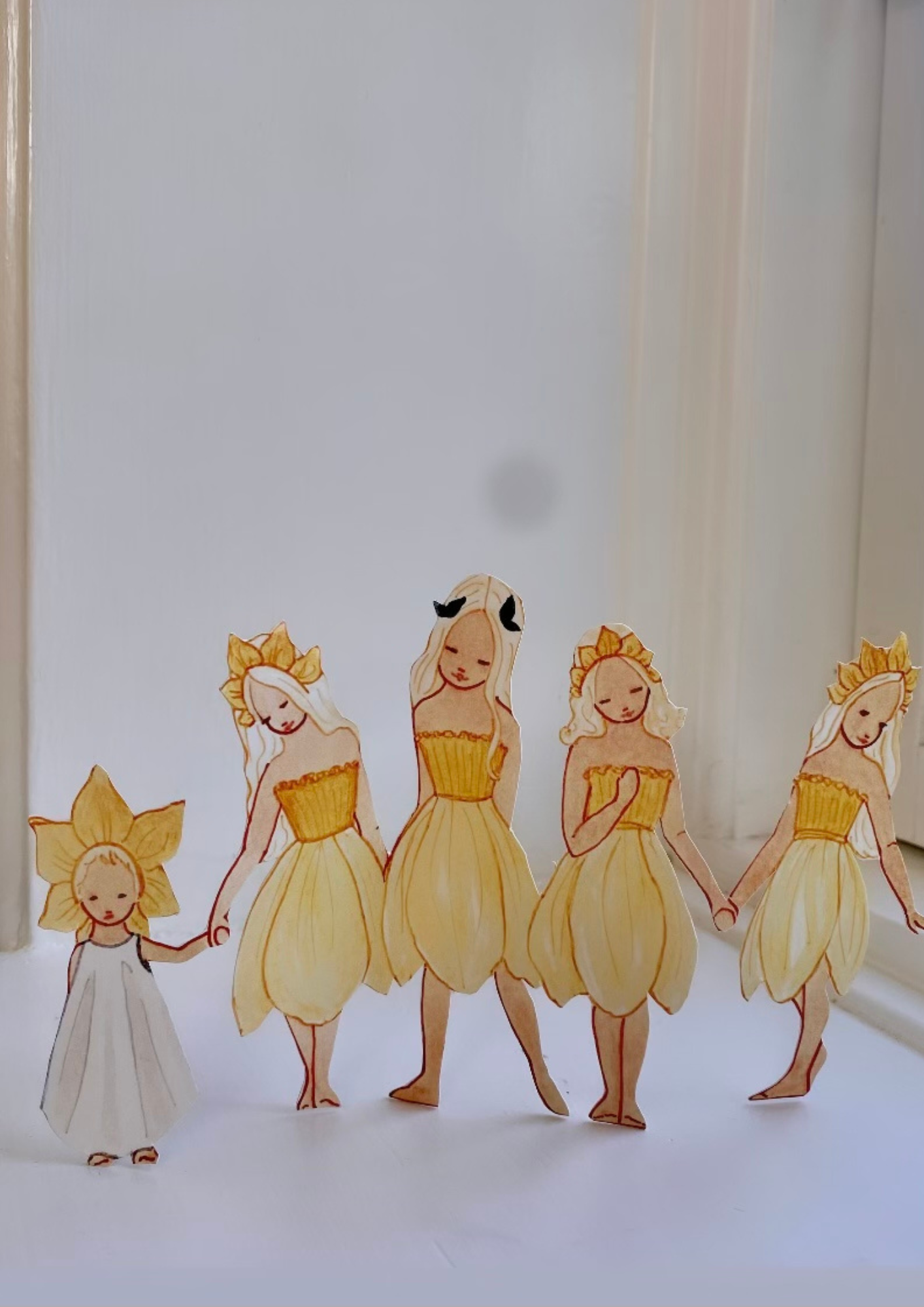 Bastelbogen - Narzissen-Mädchen