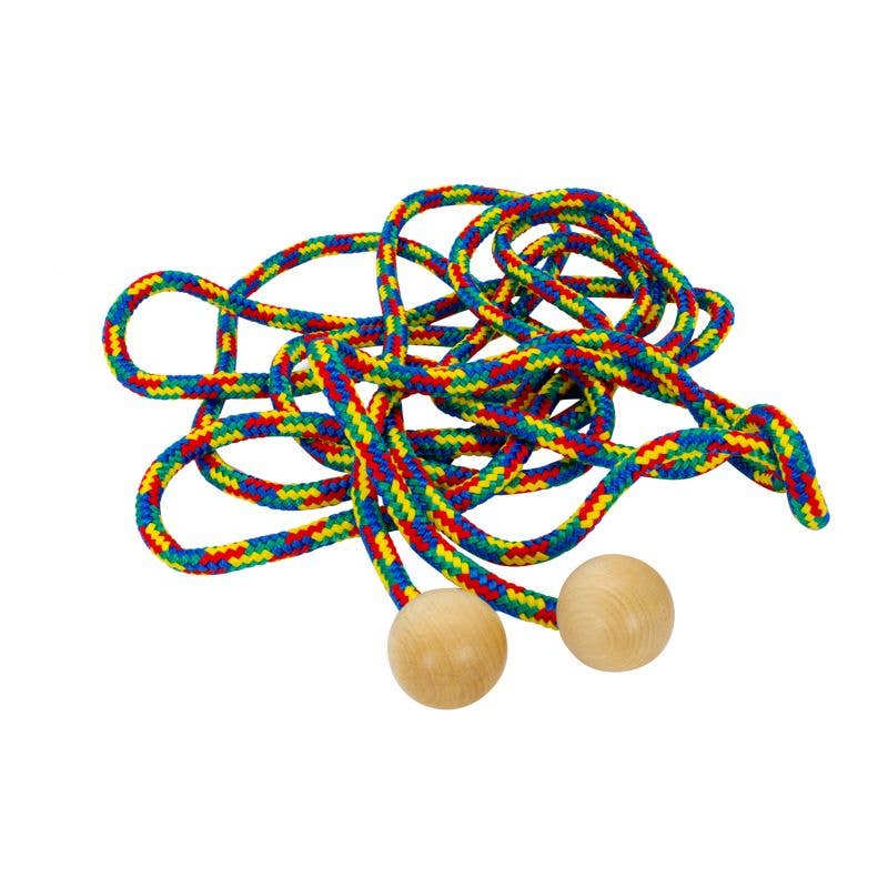 Buntes Schwingseil mit Holzkugeln