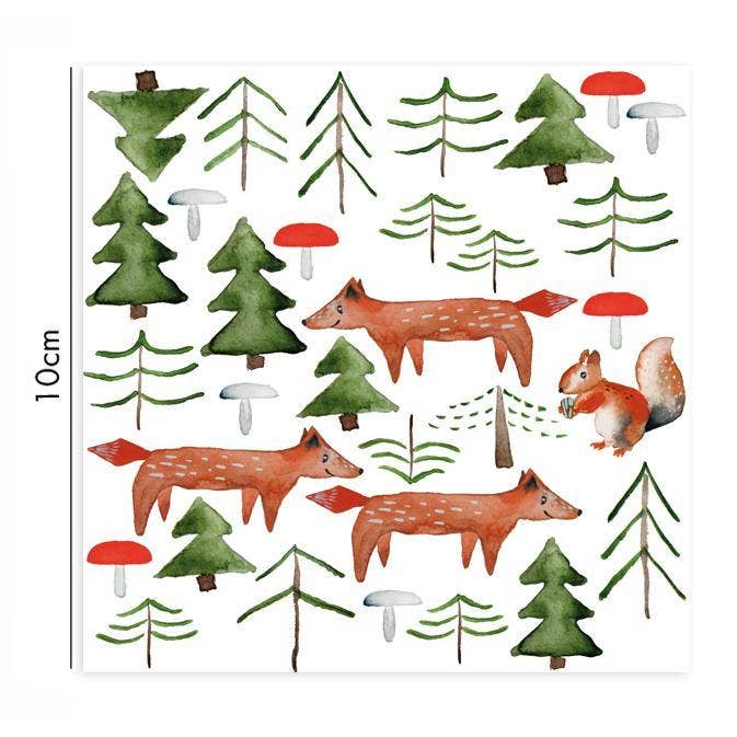 Waldtiere Porzellansticker