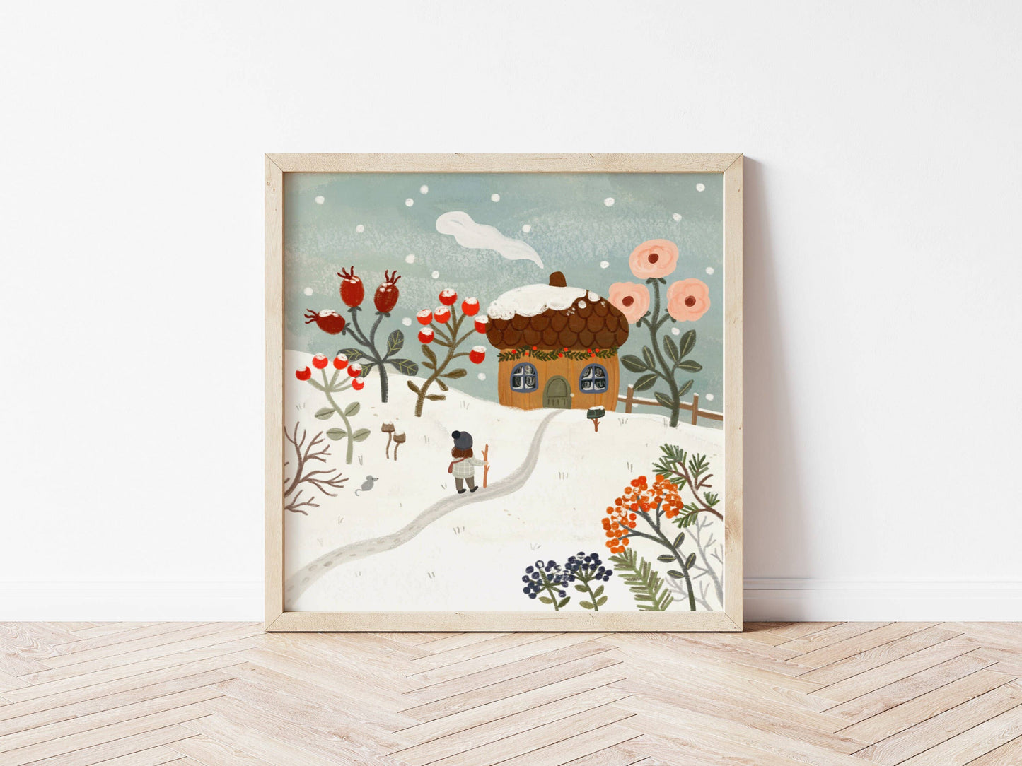 Print - Verschneites Eichelhaus (21x21cm)