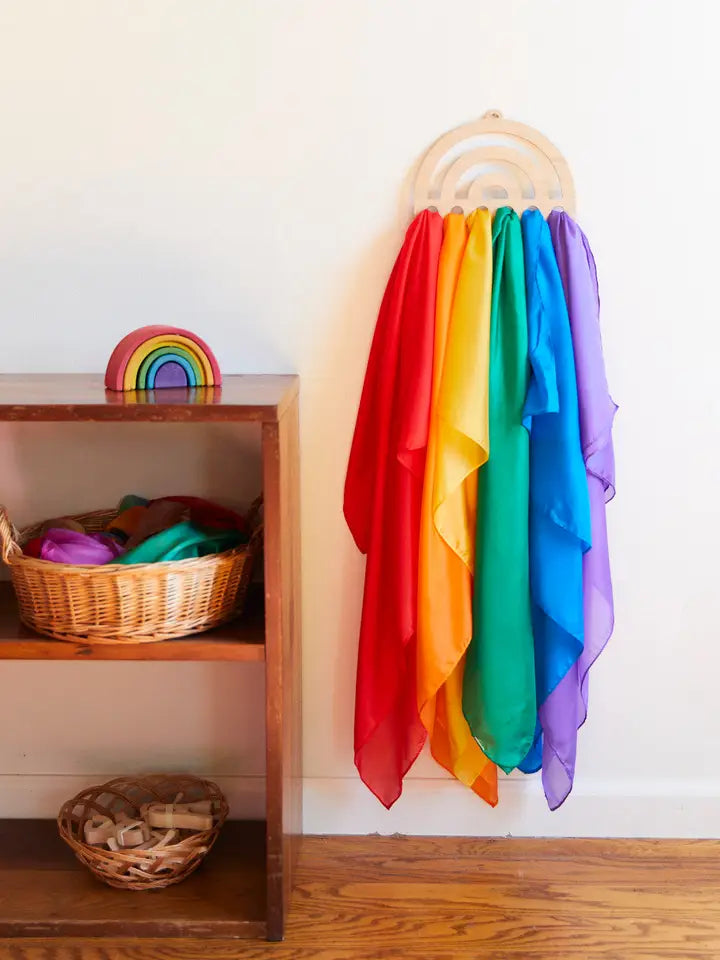 Halterung für Seidentücher - Regenbogen