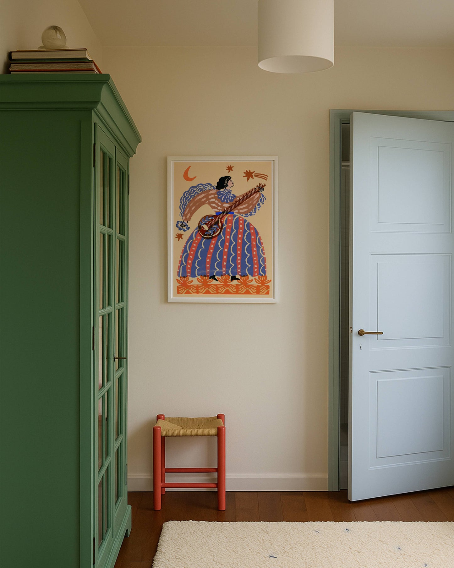 Print - Folk - Die Dame und die Sitar