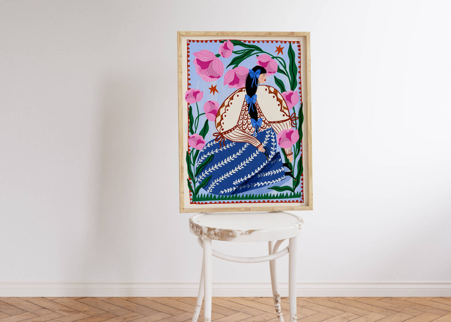 Print - Folk Dame im Garten