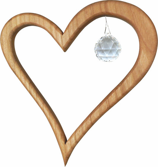 Fensterschmuck - Herz mit Regenbogen-Kristall