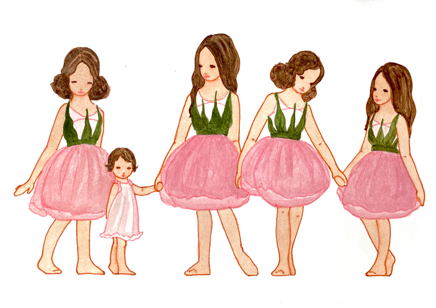 Bastelbogen - Rosa Mädchen