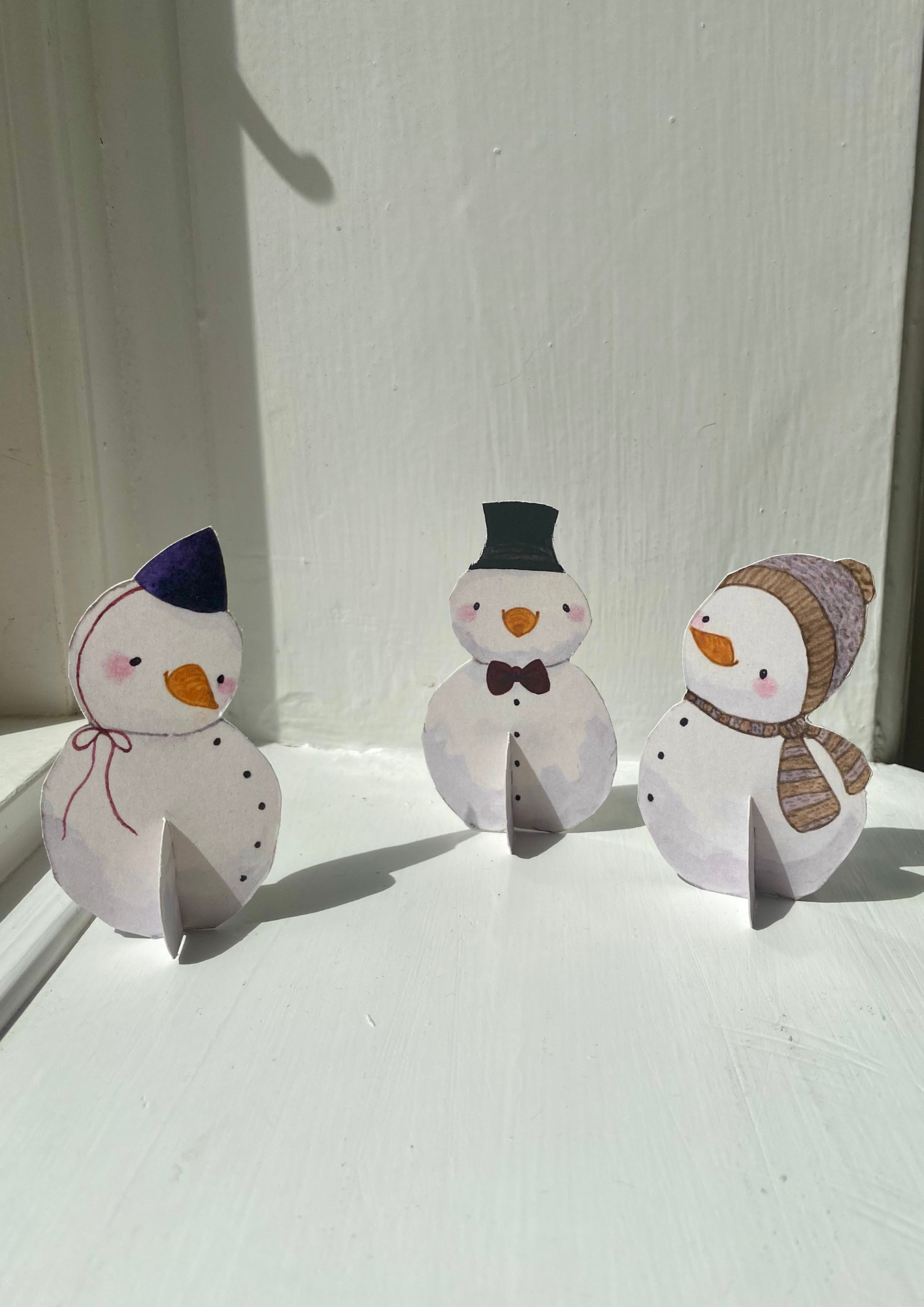 Bastelbogen - 3 Schneemänner