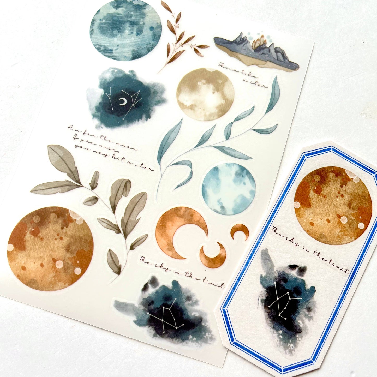 Aufkleber zum Aufreiben - Ziele auf den Mond 2er Set