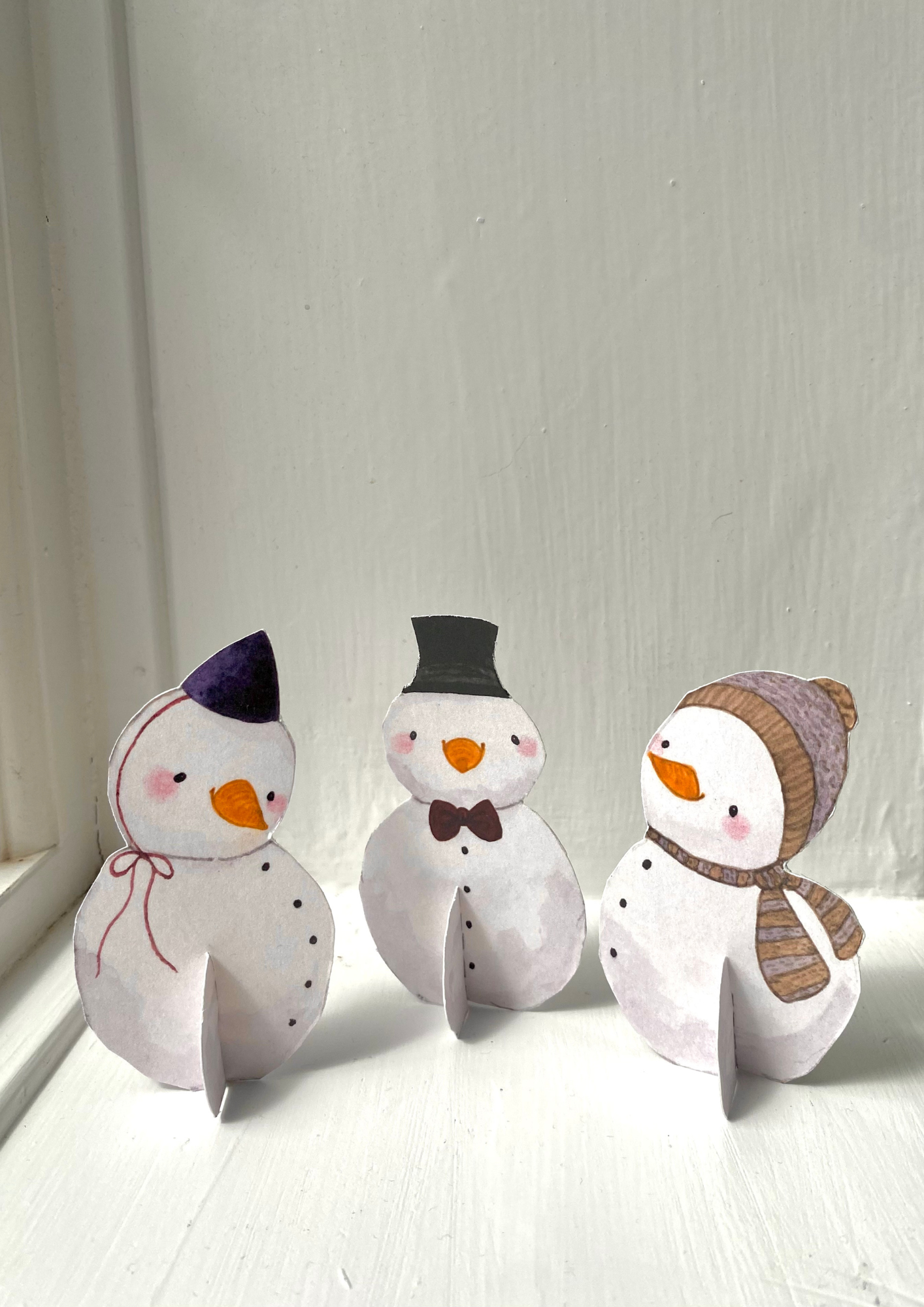 Bastelbogen - 3 Schneemänner