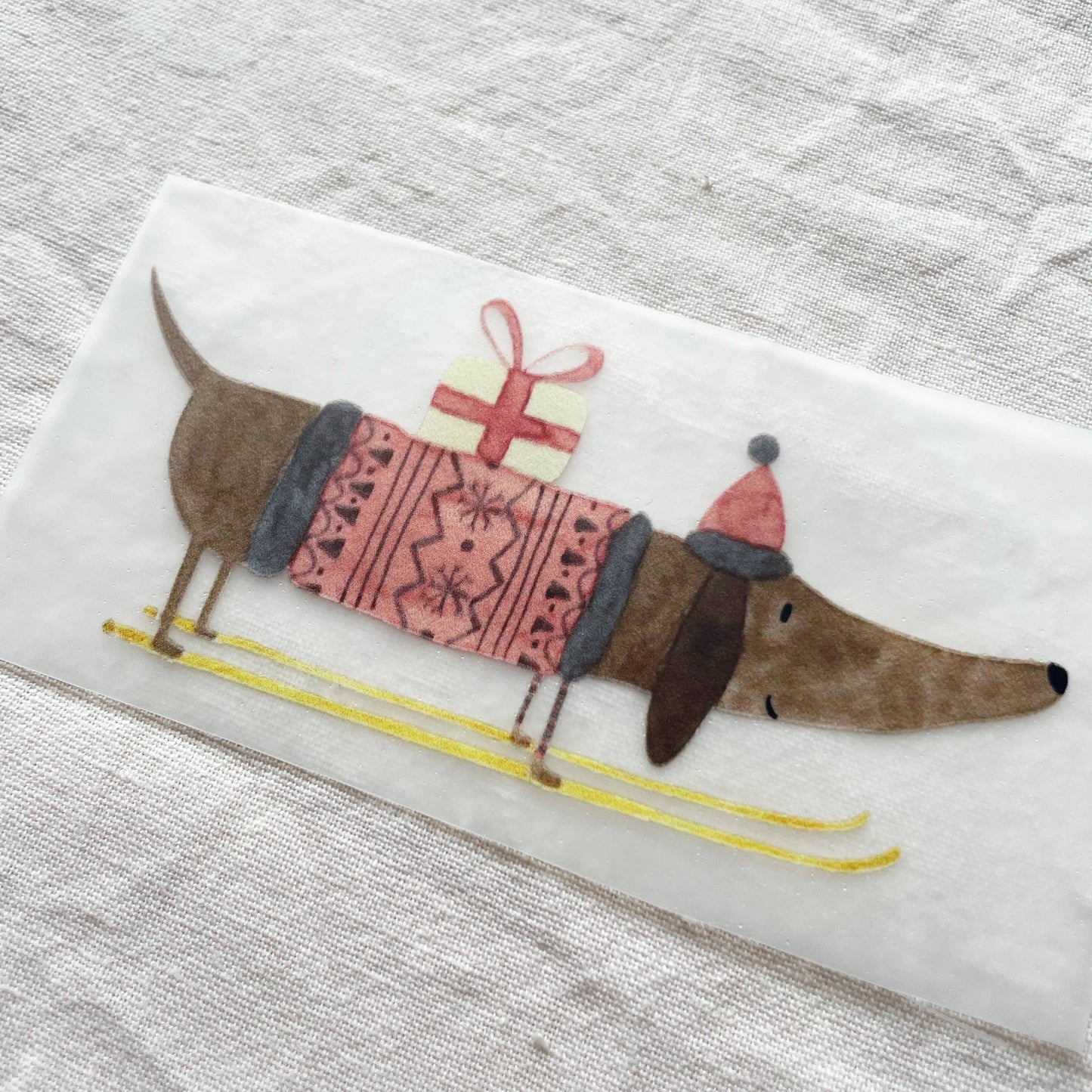 Bügelbild - Weihnachts-Dackel
