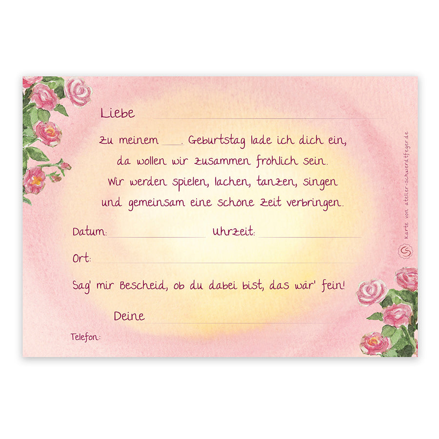 Einladungskarten Prinzessin 10 Stück