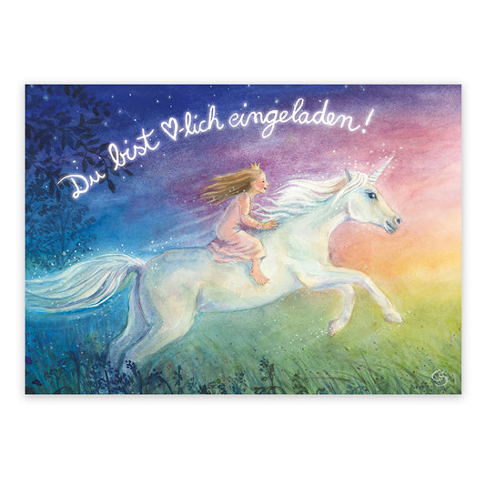 Einladungskarten Einhorn 10 Stück