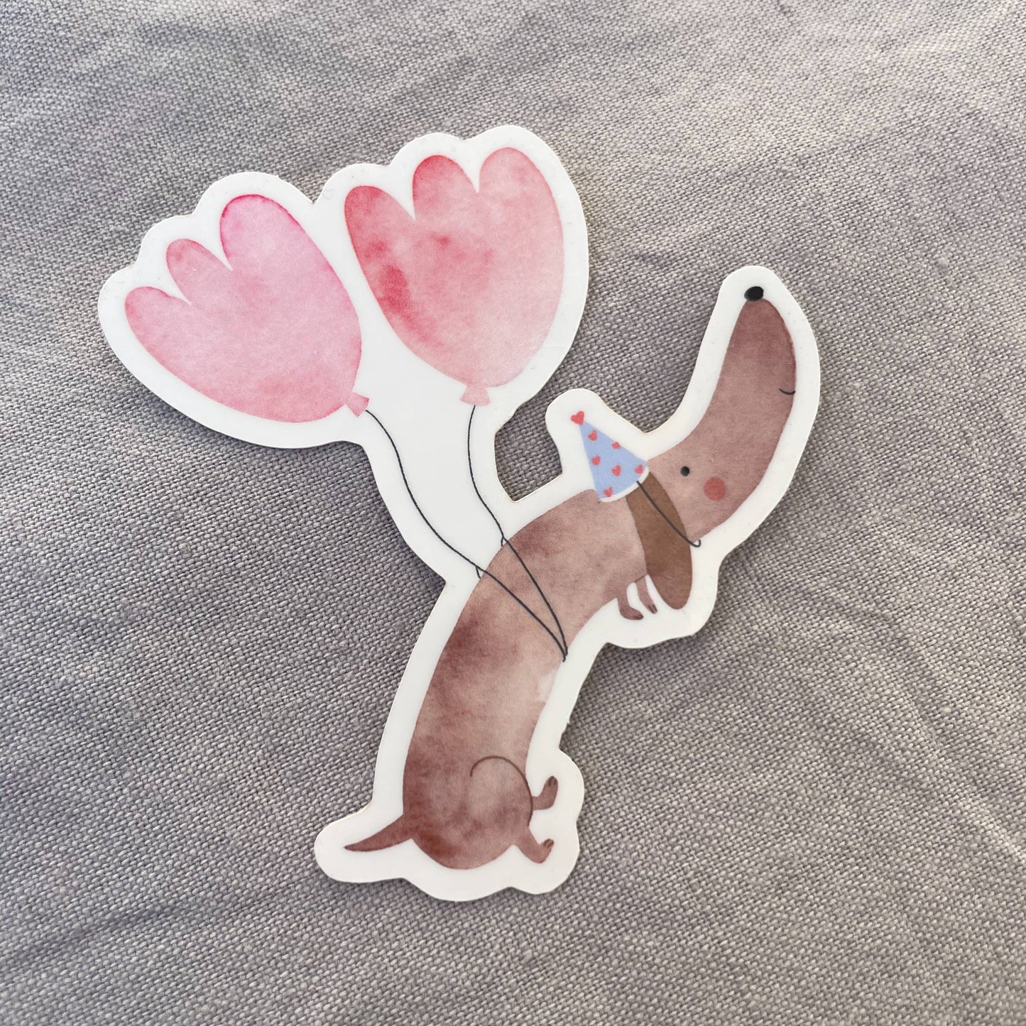 Stickerbogen - Dackel mit Luftballons