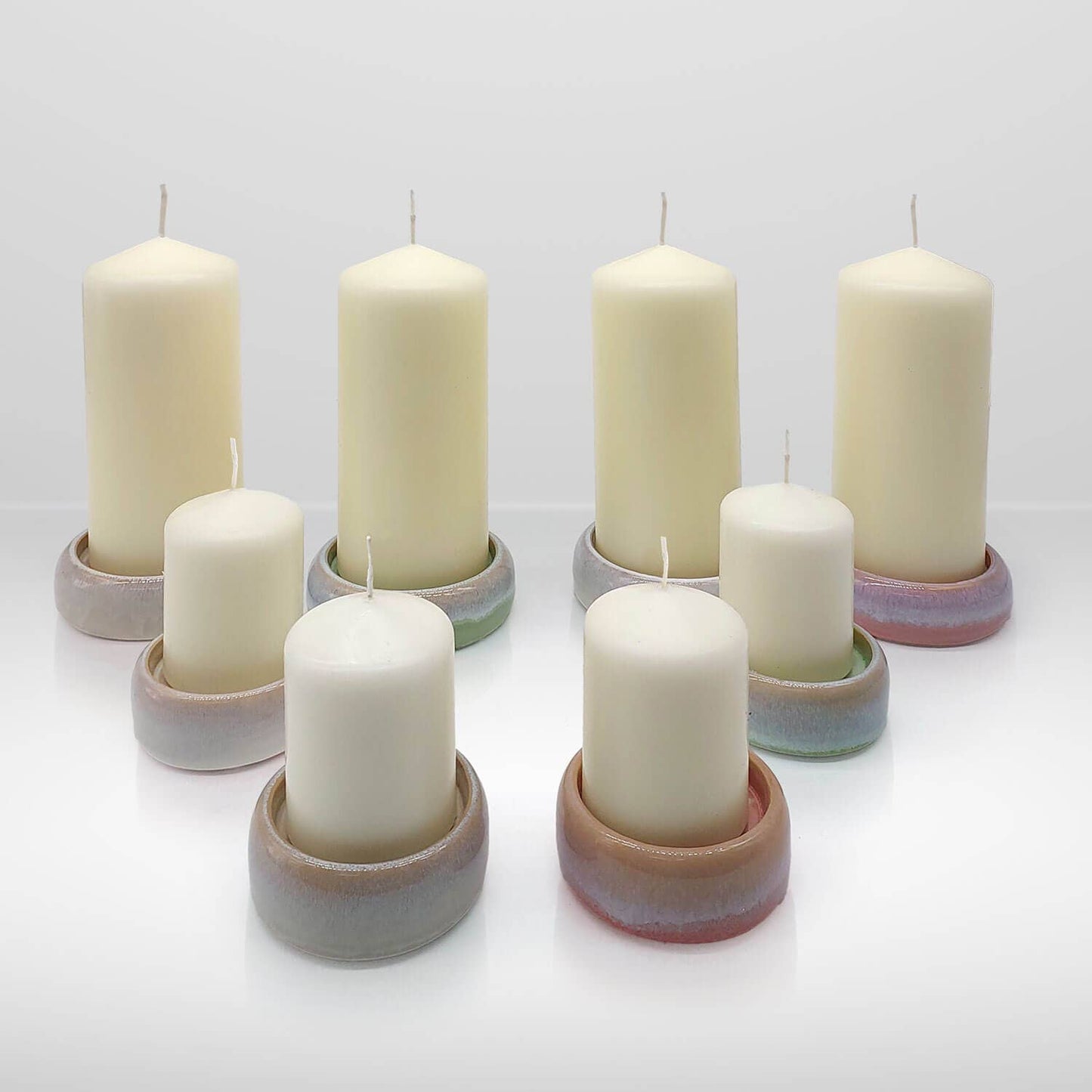 Kerzenteller groß, sand