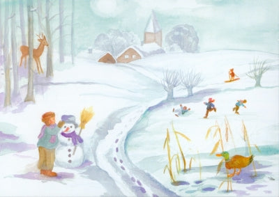 Winterlandschaft mit Schneemann