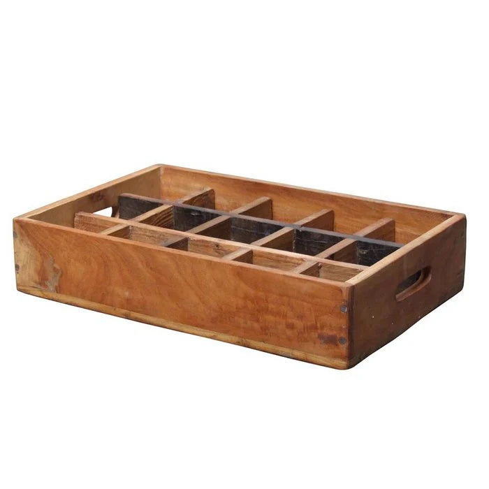 Holzkiste mit Einsatz - Setzkasten