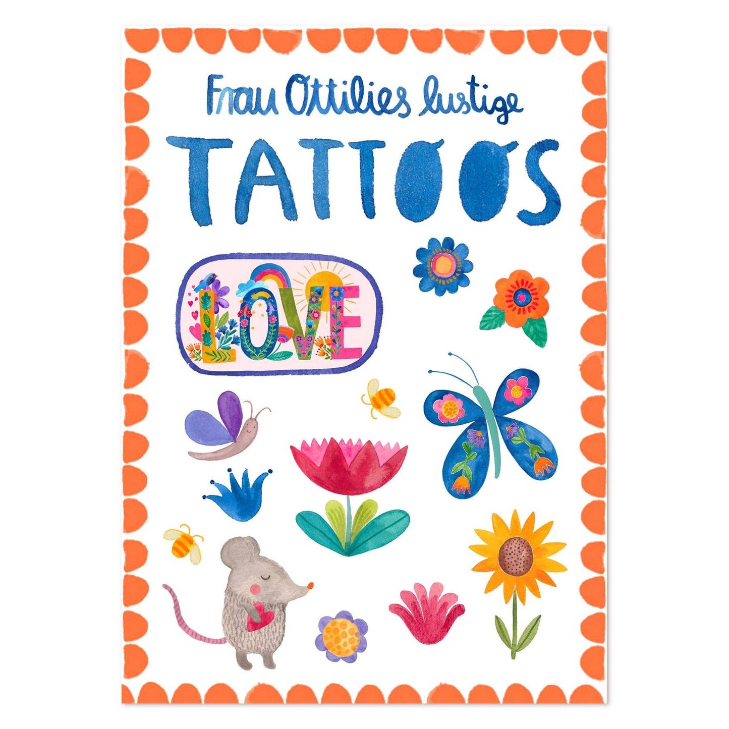 Kindertattoos - Blumen & Liebe