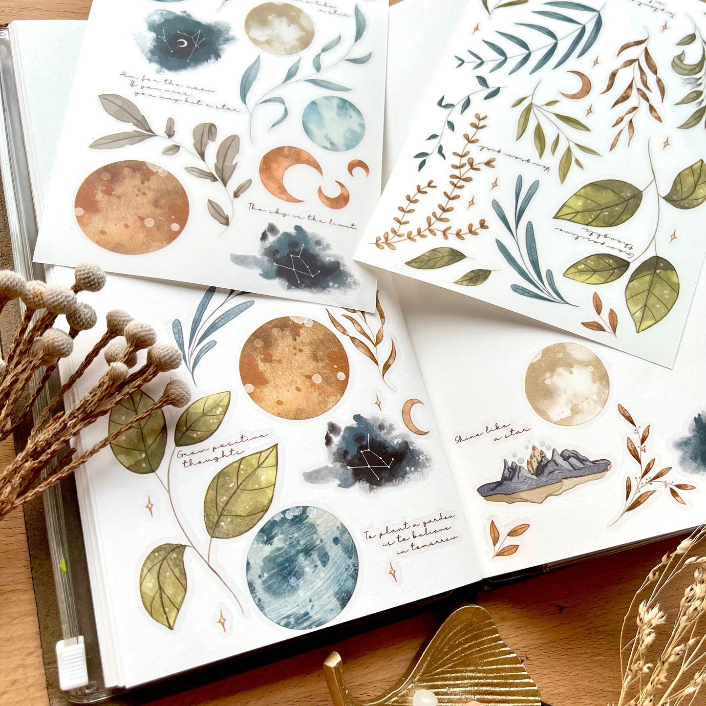 Aufkleber zum Aufreiben - Ziele auf den Mond 2er Set