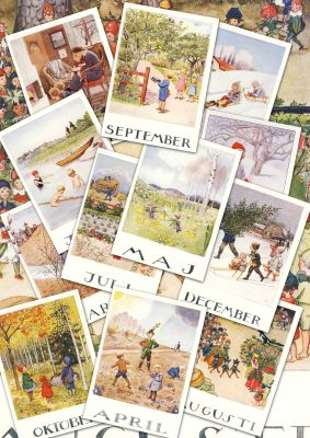 Monatskarten - Set von Elsa Beskow