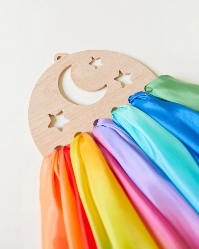 Halterung für Seidentücher - Mond und Sterne