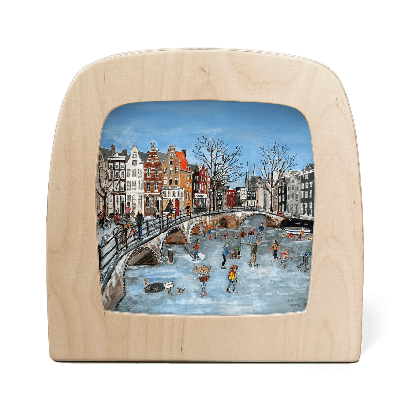 Motiv Am Kanal Schlittschuh laufen