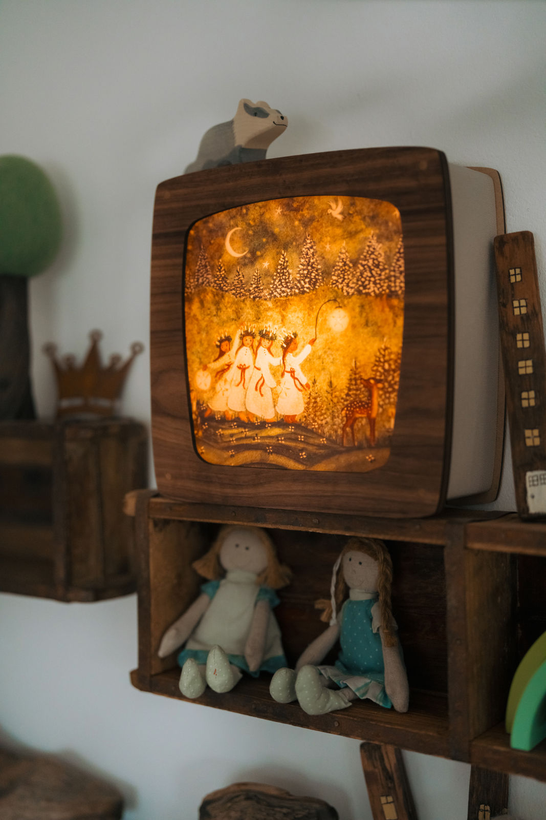 Magische Lampe - Walnuss