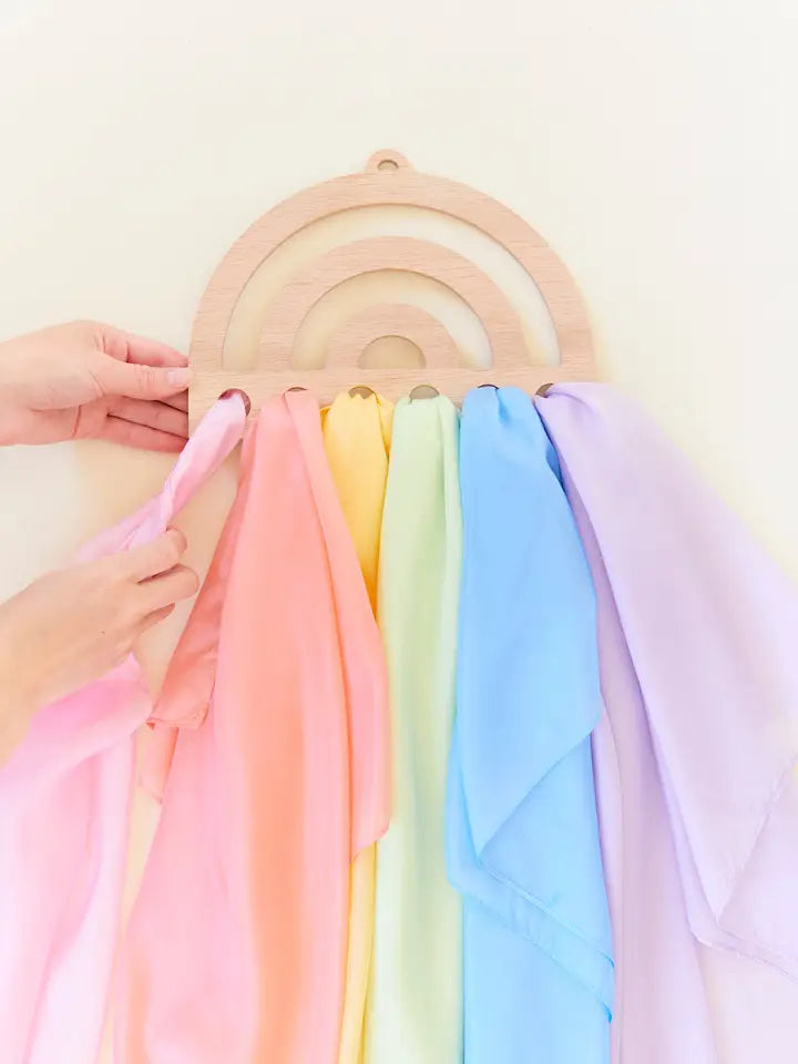 Halterung für Seidentücher - Regenbogen