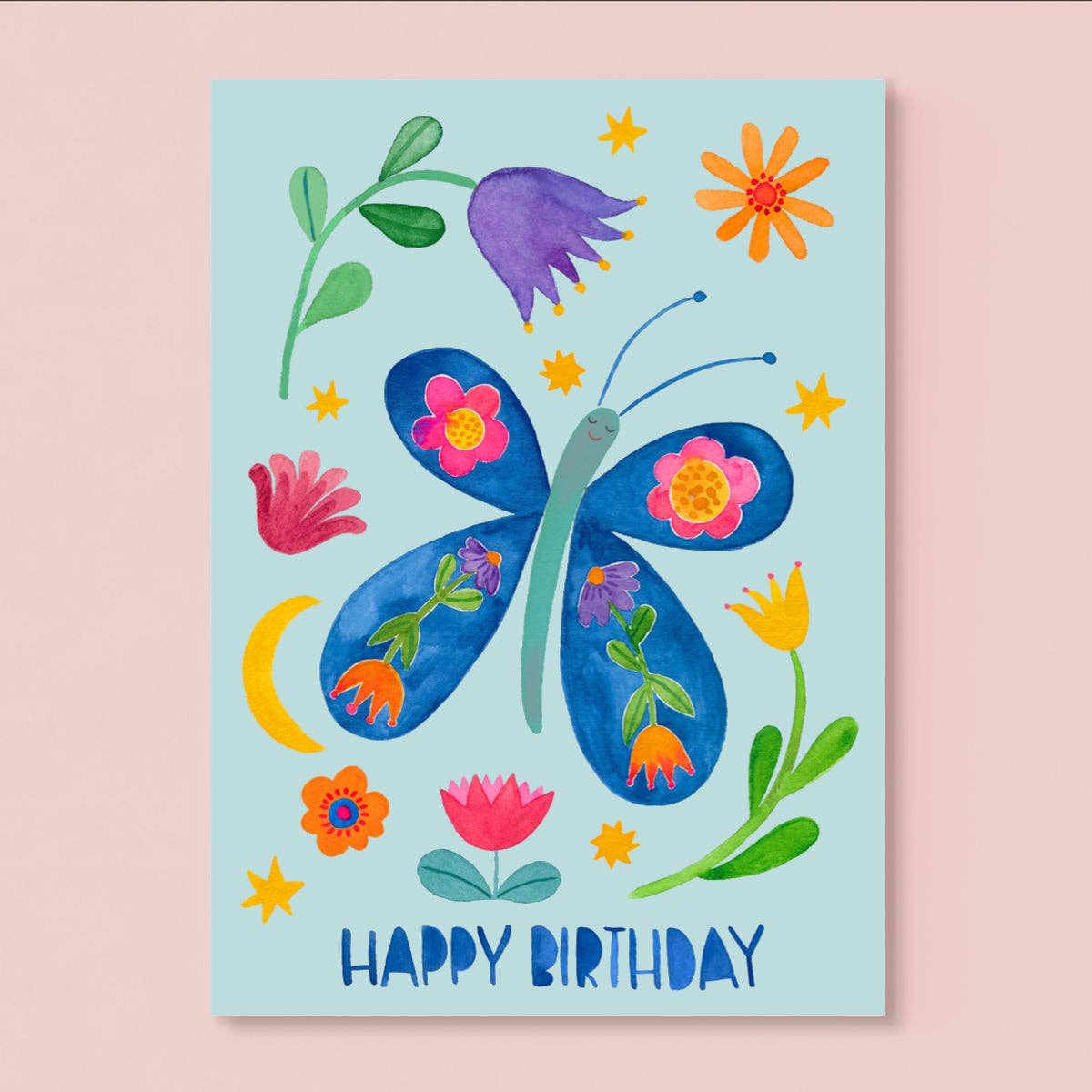 Happy Birthday mit Schmetterling A6