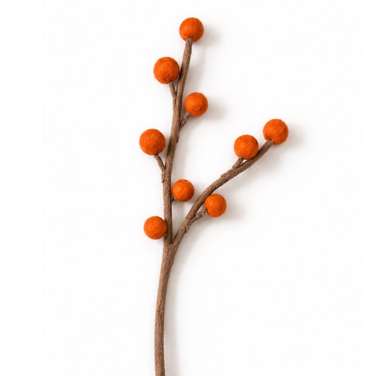 Filzdekoration - Beerenzweig - Orange