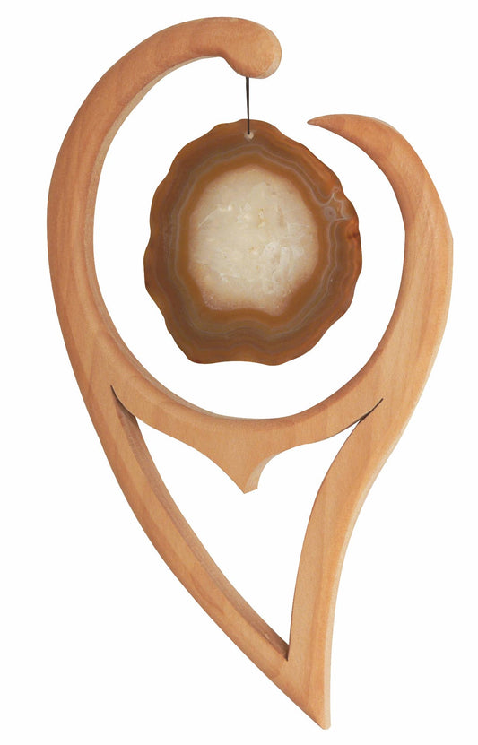 Fensterschmuck - Elfe mit naturfarbener Achatscheibe