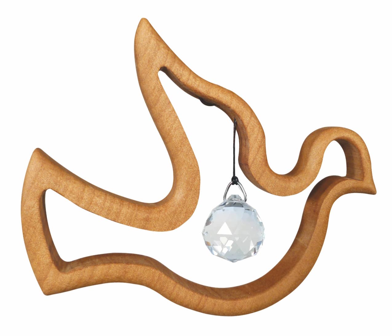 Fensterschmuck -  Friedenstaube mit Regenbogen-Kristall