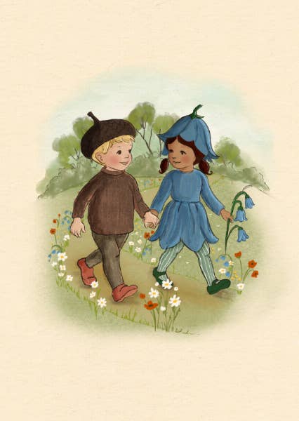 Eichel und Glockenblume