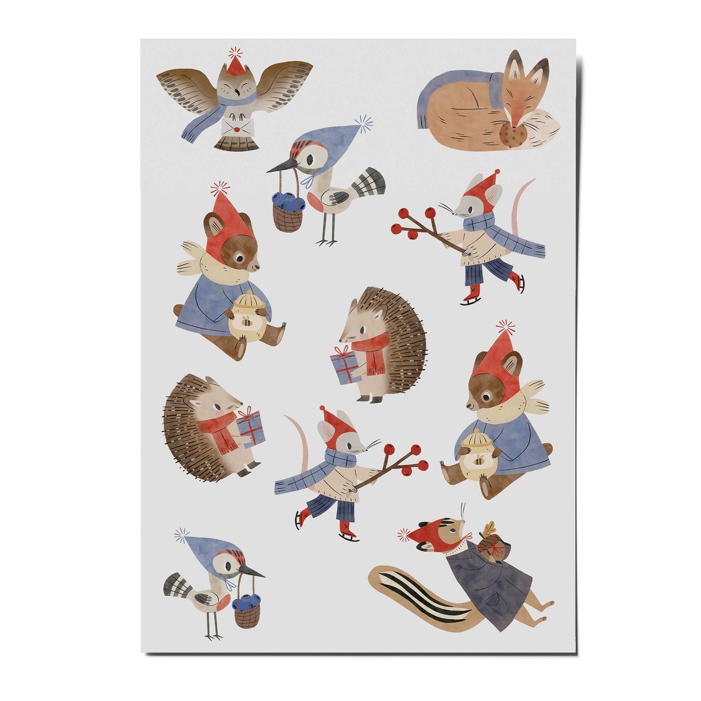 Kinder Tattoos - Wintertiere im Wald