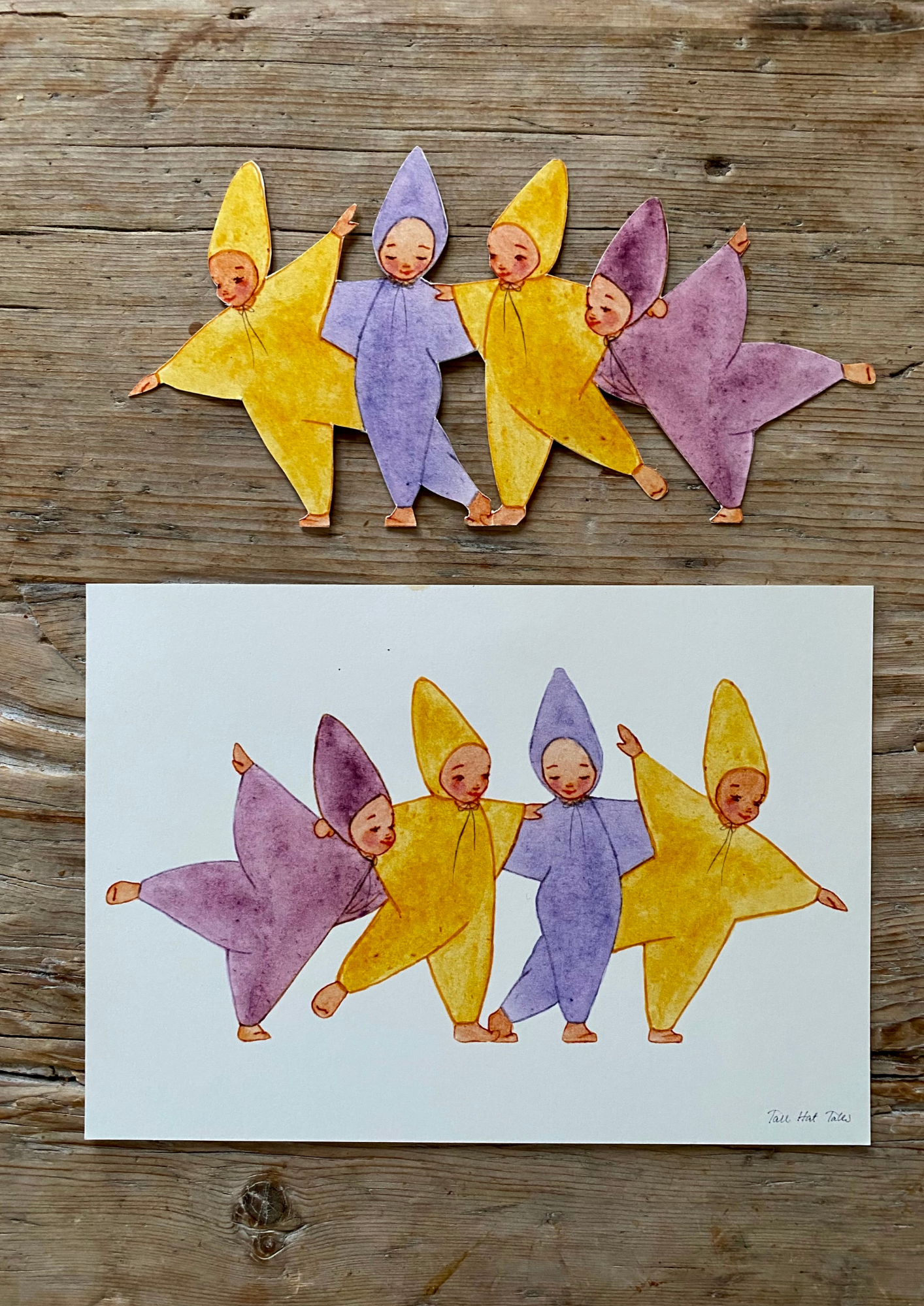 Bastelbogen - Sternenkinder bunt