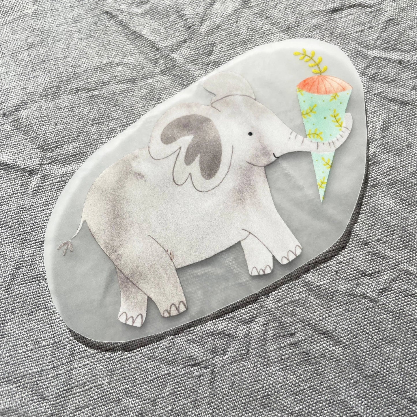 Bügelbild - Einschulung Elefant