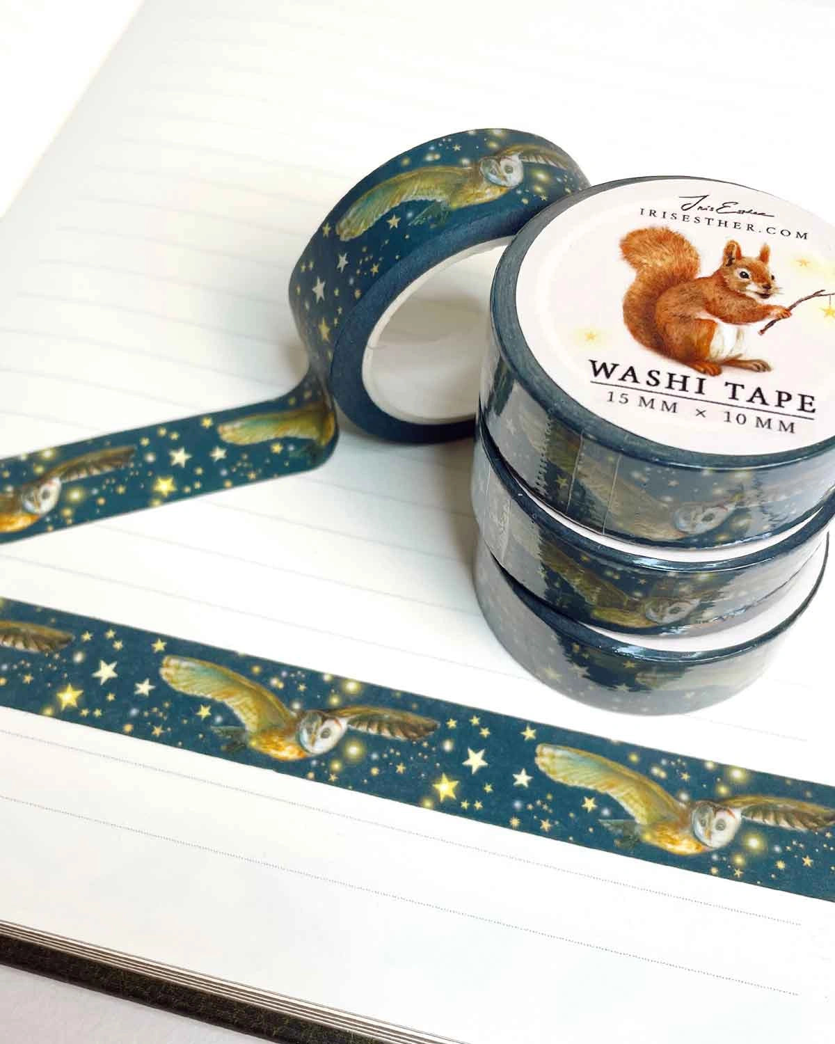 Washi Tape - Eule und Sterne