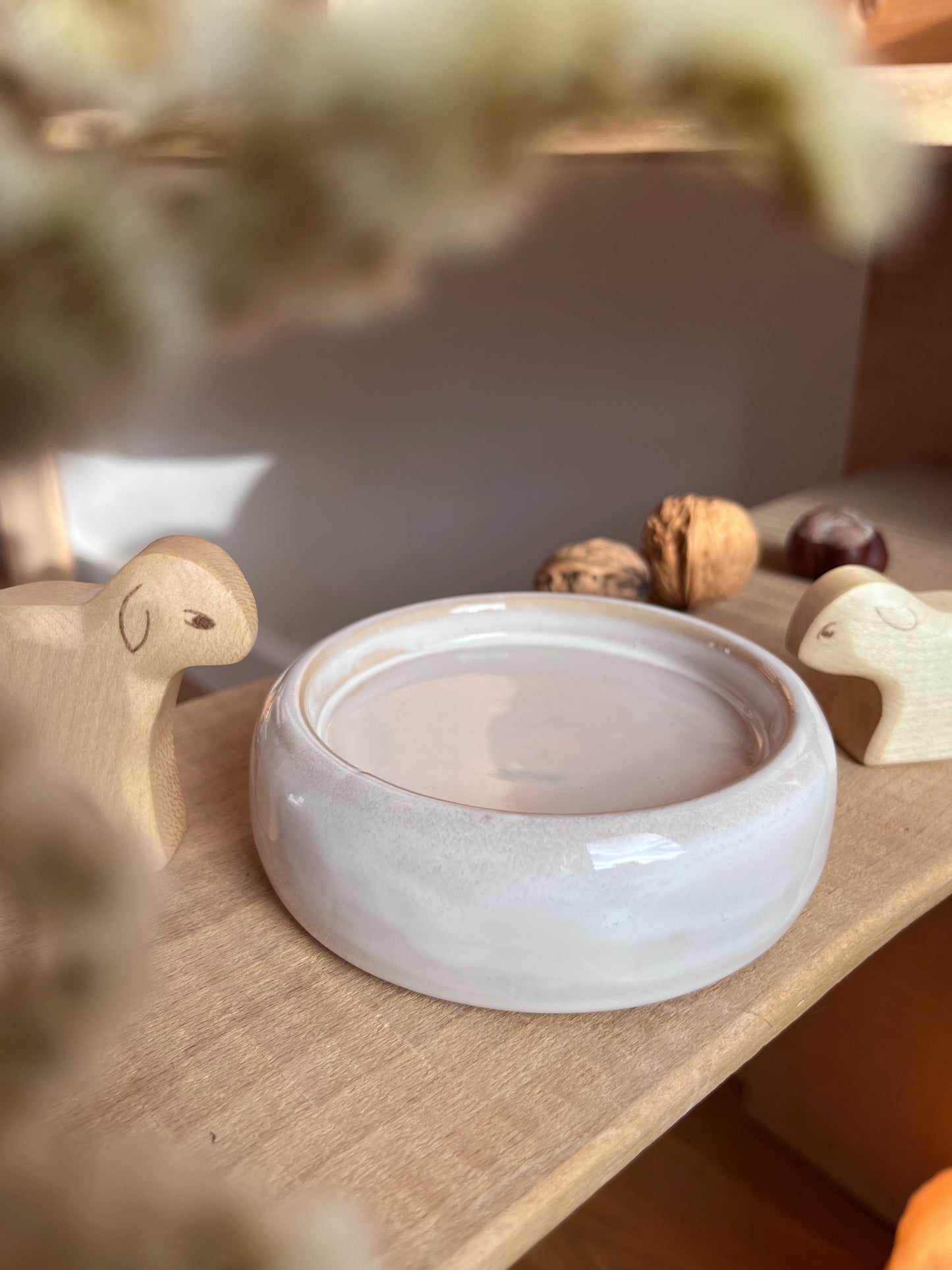 Kerzenteller groß, sand