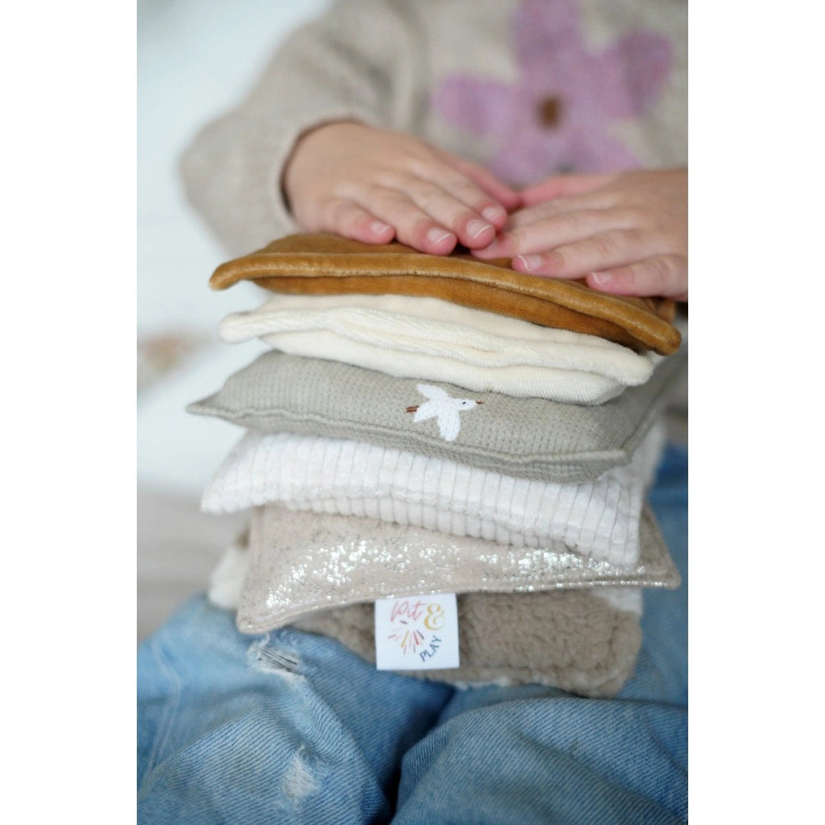 Sensorische Kirschkernkissen Beige, Braun, Weiß