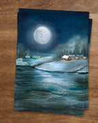 Postkarte Unter dem Wintermond von Iris Esther A6