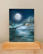 Postkarte Unter dem Wintermond von Iris Esther A6, Ansicht 3
