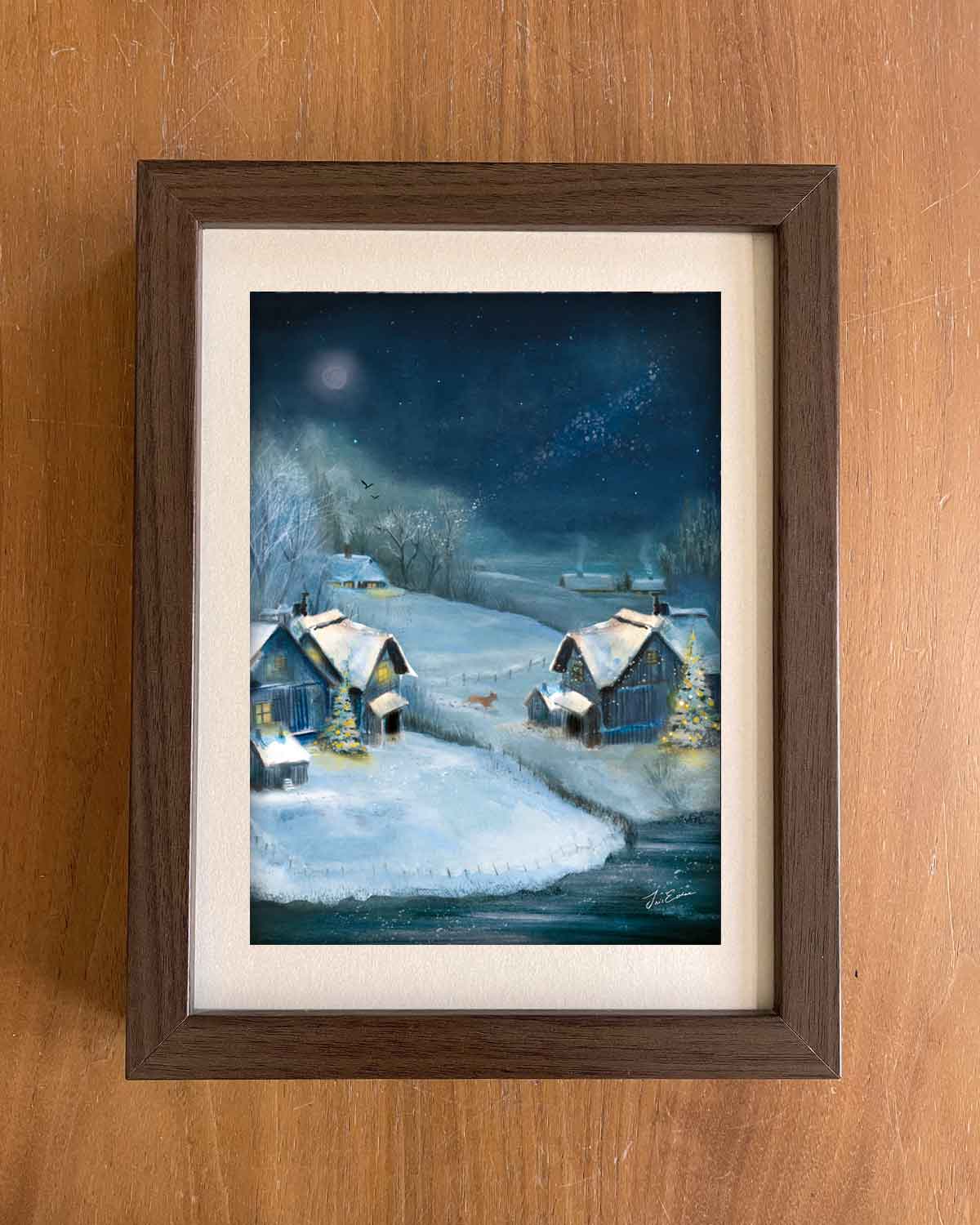 Postkarte Winterdorf von Iris Esther A6, Ansicht 4