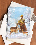 Postkarte Futter für die Rehe von Iris Esther A6, Ansicht 2