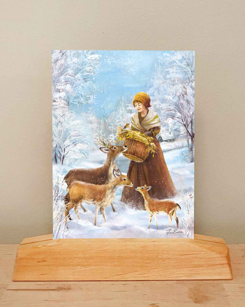 Postkarte Futter für die Rehe von Iris Esther A6, Ansicht 3