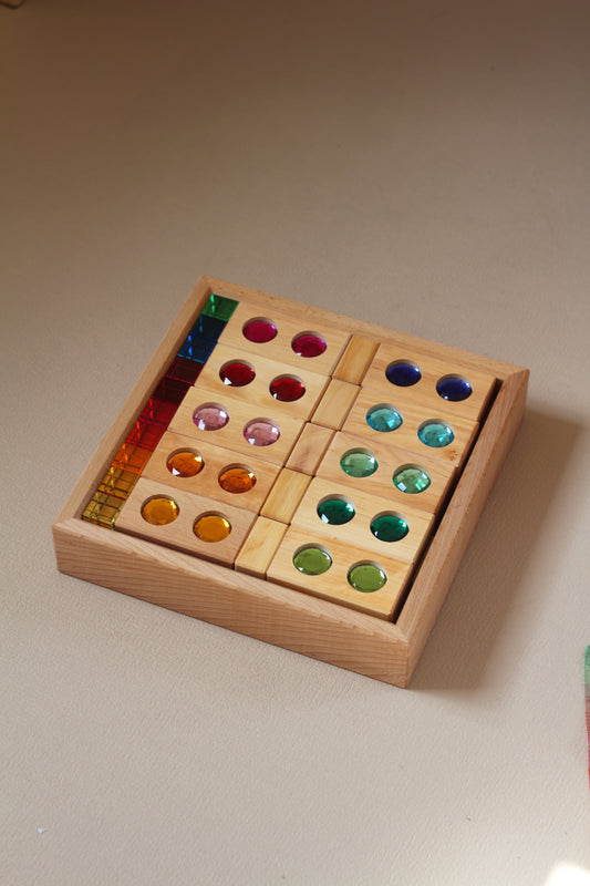 Bauspiel - Kleine Farbstraße mit Lichtbauwürfeln