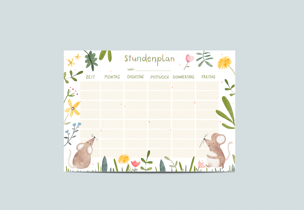 Stundenplan Maus von Hannahs Firlefanz A4