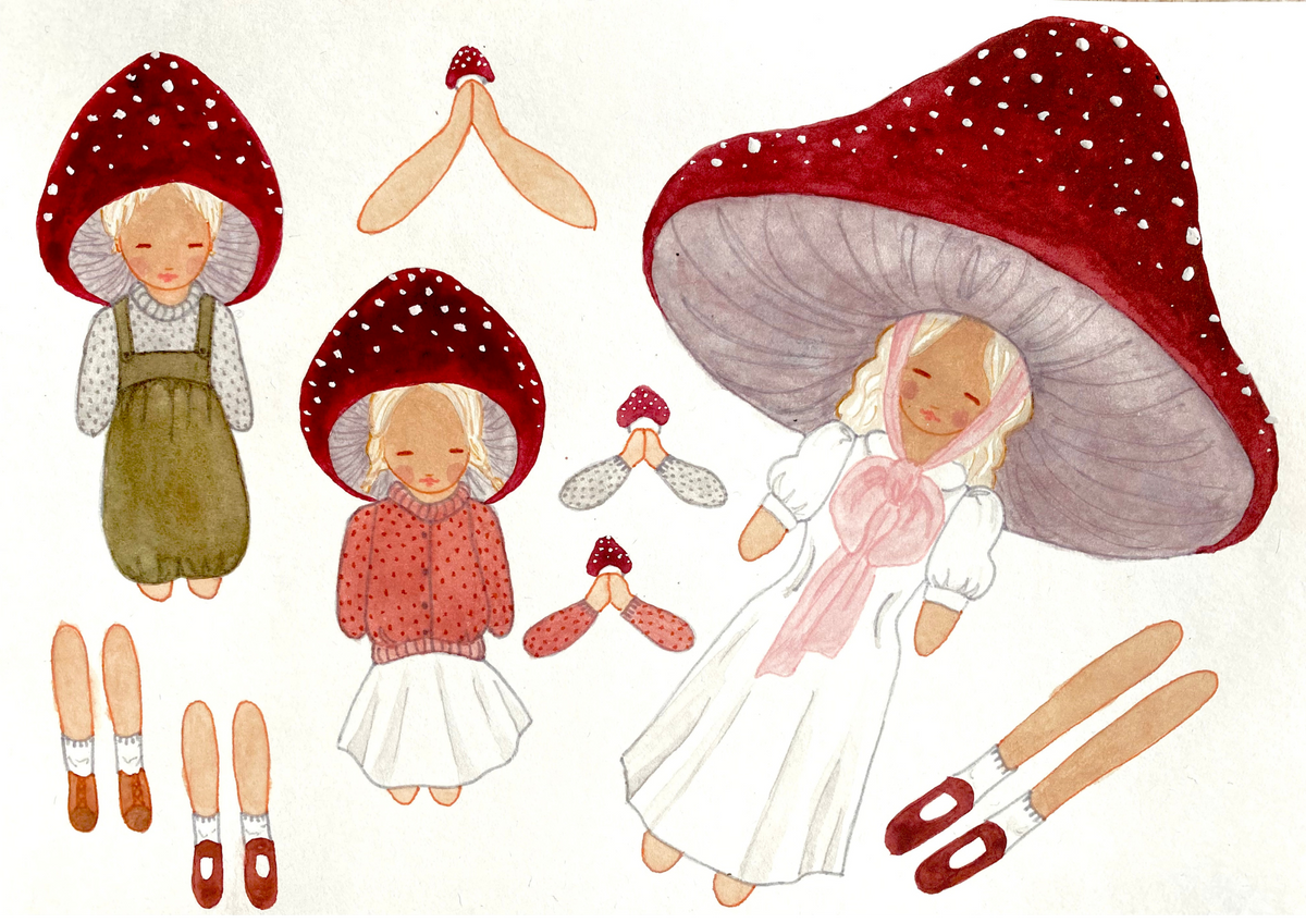 Bastelbogen Familie der roten Pilze von Tall Hat Tales, Ansicht 2