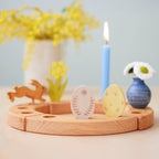 Grimm's Steckfiguren Osterei-Duo Ornament, das Osterei-Duo besteht aus zwei Eiern mit feinem Ornament