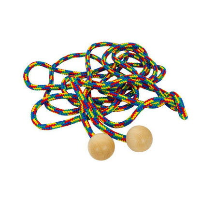 Buntes Schwingseil mit Holzkugeln