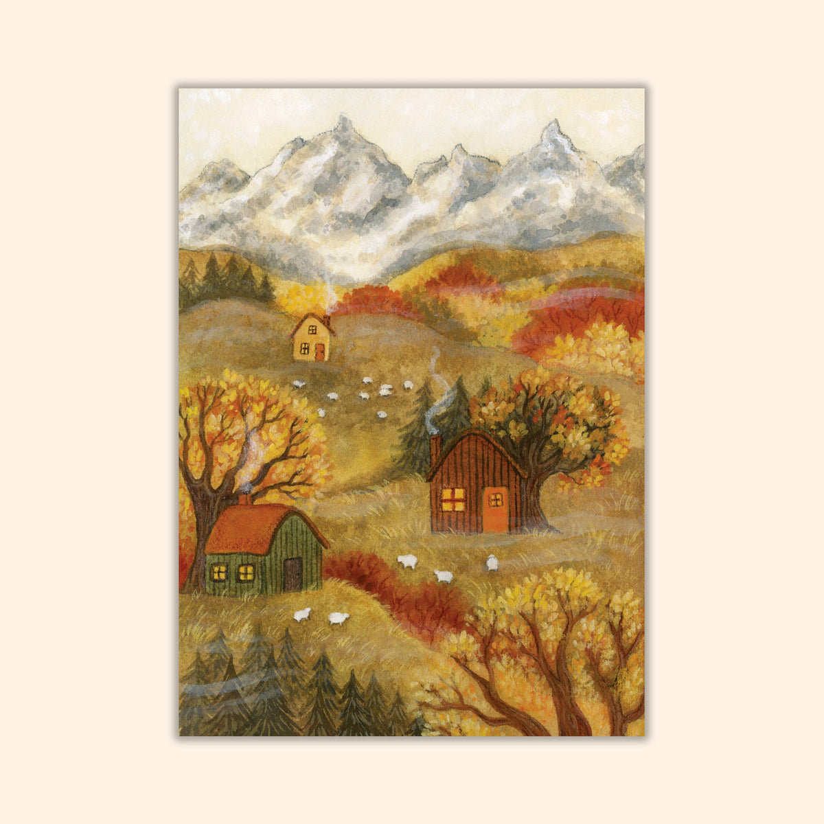 Postkarte Herbst in den Bergen von Asia Spettel A6