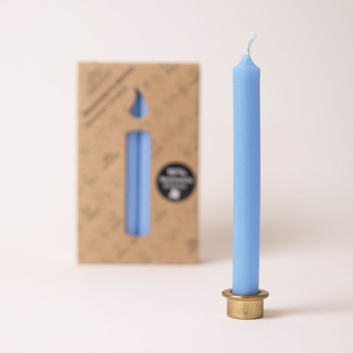 Grimm's Bienenwachs-Kerzen Hellblau 10 Prozent, 12 Stück, Foto 3