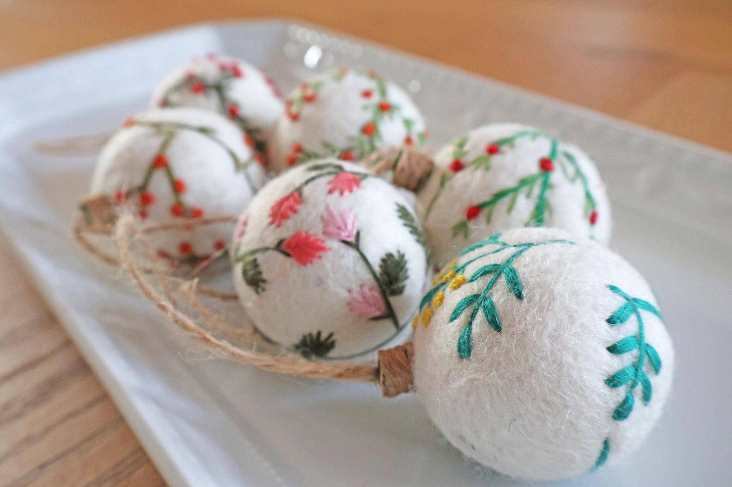 Filzdekoration - Weihnachtskugel 6er-Set